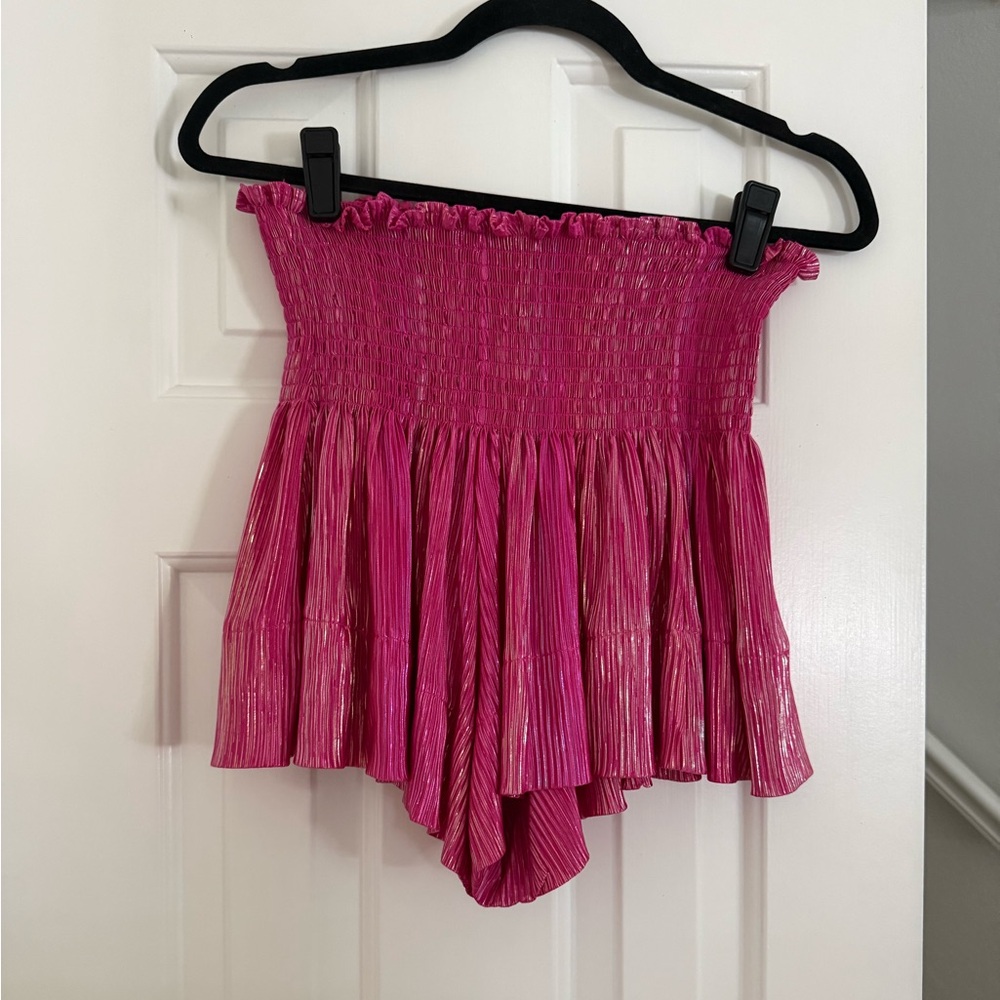 Queen of Sparkles Pink Metallic Shorts XS